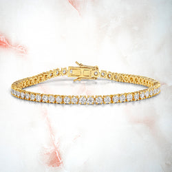 5.05 Carat Genuine Lab Grown Diamond 14K Yellow Gold Bracelet