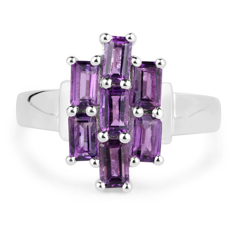 2.80 Carat Genuine Amethyst .925 Sterling Silver Ring
