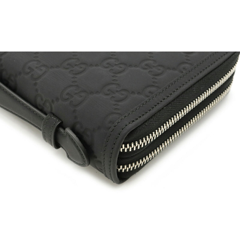 Gucci Shima Travel Case Second Bag Clutch Long Wallet Rubber Black 336298