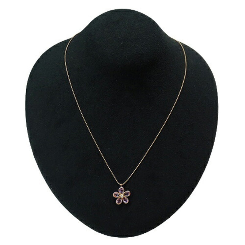 Tiffany TIFFANY & Co. Necklace Women's Flower 1P Diamond Amethyst 750PG Pink Gold Sparkler Polished