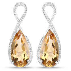 10.04 Carat Genuine Citrine .925 Sterling Silver Earrings