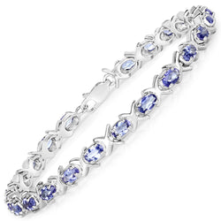 5.75 Carat Genuine Tanzanite .925 Sterling Silver Bracelet