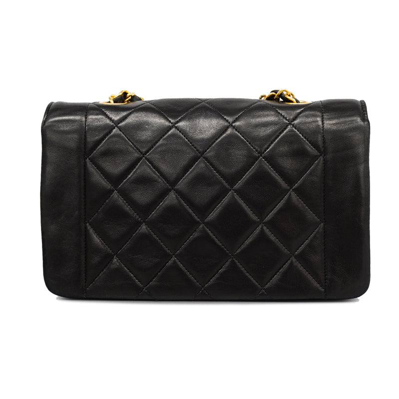 Auth Chanel Matelasse Single Chain Womens Leather Shoulder Bag Black