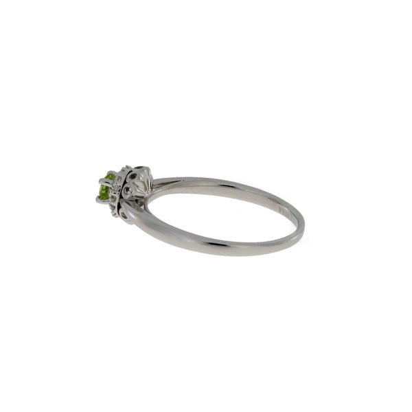 .10ct Peridot Created Sapphire Ring Sterling Silver