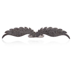 2.12 ct Pave Diamond Angel Wings Design Ring 925 Sterling Silver Fashion Jewelry