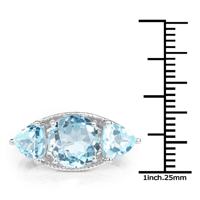 4.65 Carat Genuine Blue Topaz .925 Sterling Silver Ring