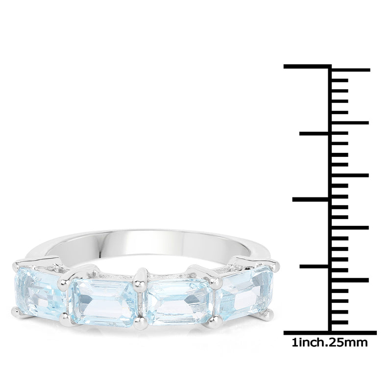 2.80 Carat Genuine Swiss Blue Topaz .925 Sterling Silver Ring