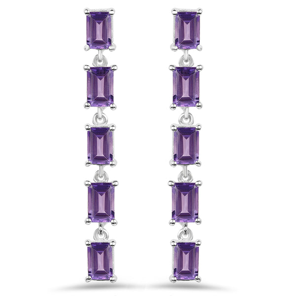 5.50 Carat Genuine Amethyst .925 Sterling Silver Earrings