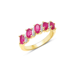 1.40 Carat Glass Filled Ruby .925 Sterling Silver Ring