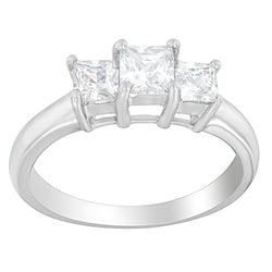 14K White Gold 1ct TDW Princess cut Diamond Ring (G-H SI1-SI2)