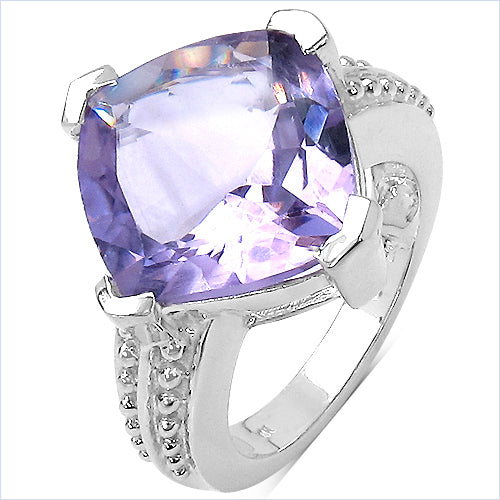10.30 Carat Genuine Amethyst .925 Sterling Silver Ring