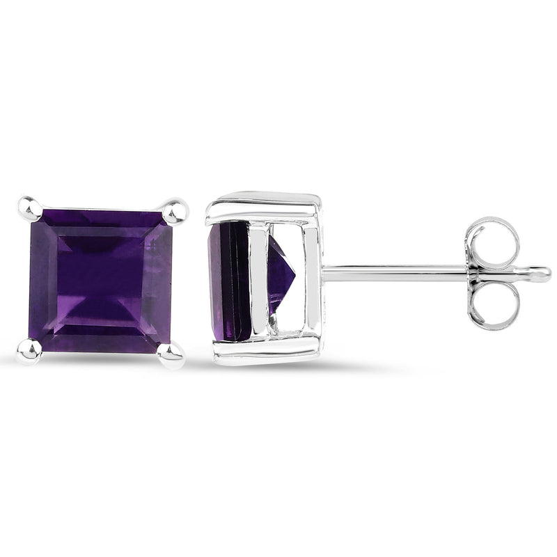 2.25 Carat Genuine Amethyst .925 Sterling Silver Earrings