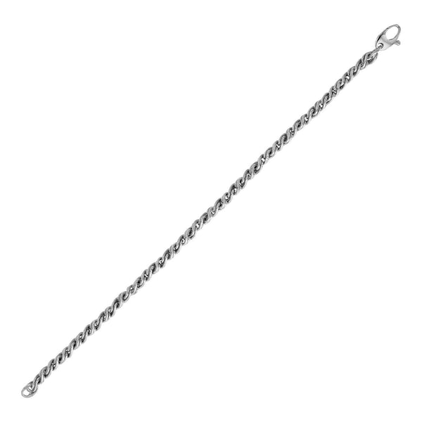 14k White Gold 7 1/2 inch Braid Link Bracelet