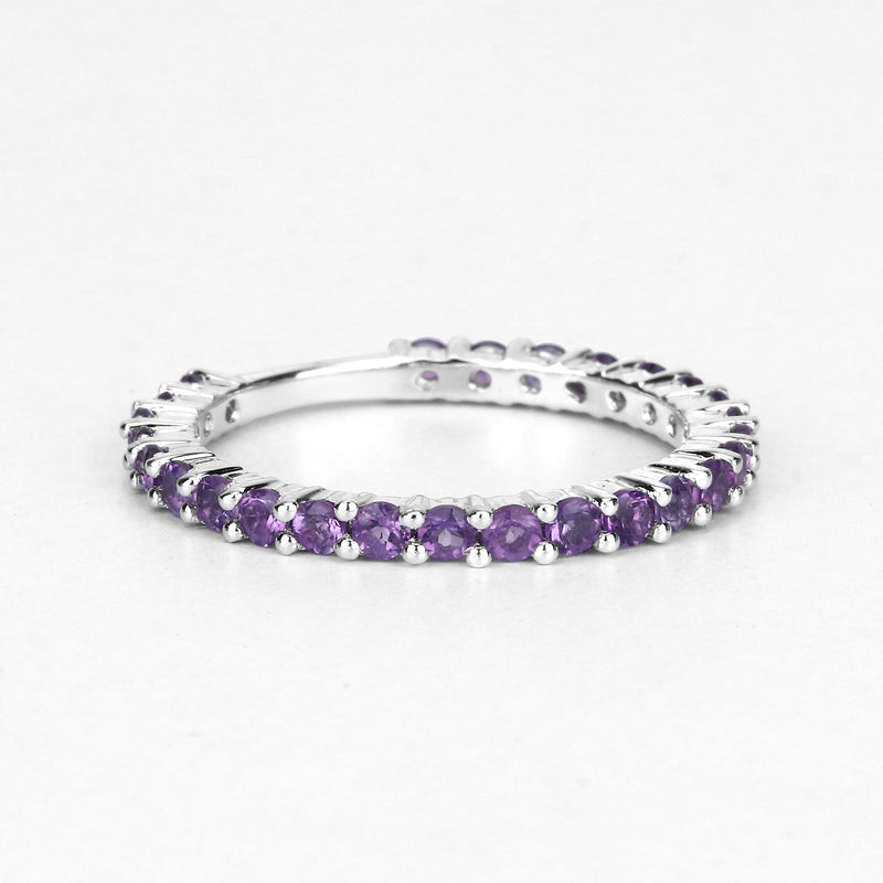 0.78 Carat Genuine Amethyst .925 Sterling Silver Ring