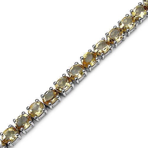 12.60 Carat Genuine Citrine .925 Sterling Silver Bracelet