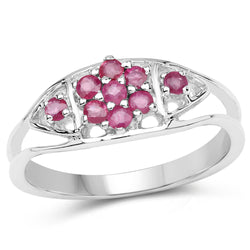 0.41 Carat Genuine Ruby .925 Sterling Silver Ring