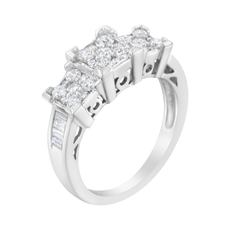 10kt White Gold 1ct TDW Diamond Modern Band Ring (H-ISI2-I1)