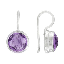 925 Sterling Silver Women Stud Earring Brazilian Amethyst