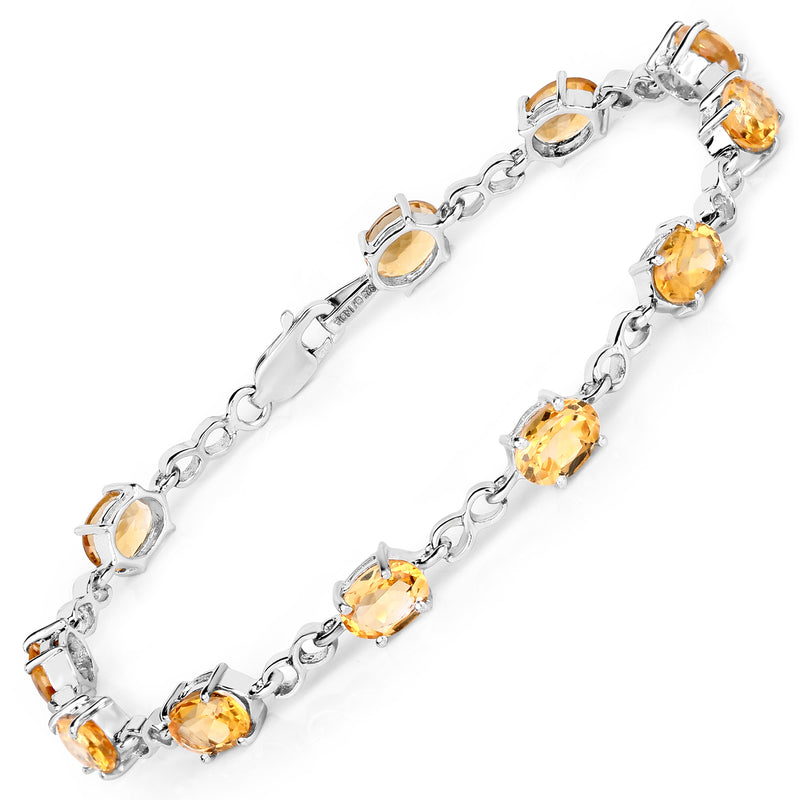 8.80 Carat Genuine Citrine .925 Sterling Silver Bracelet