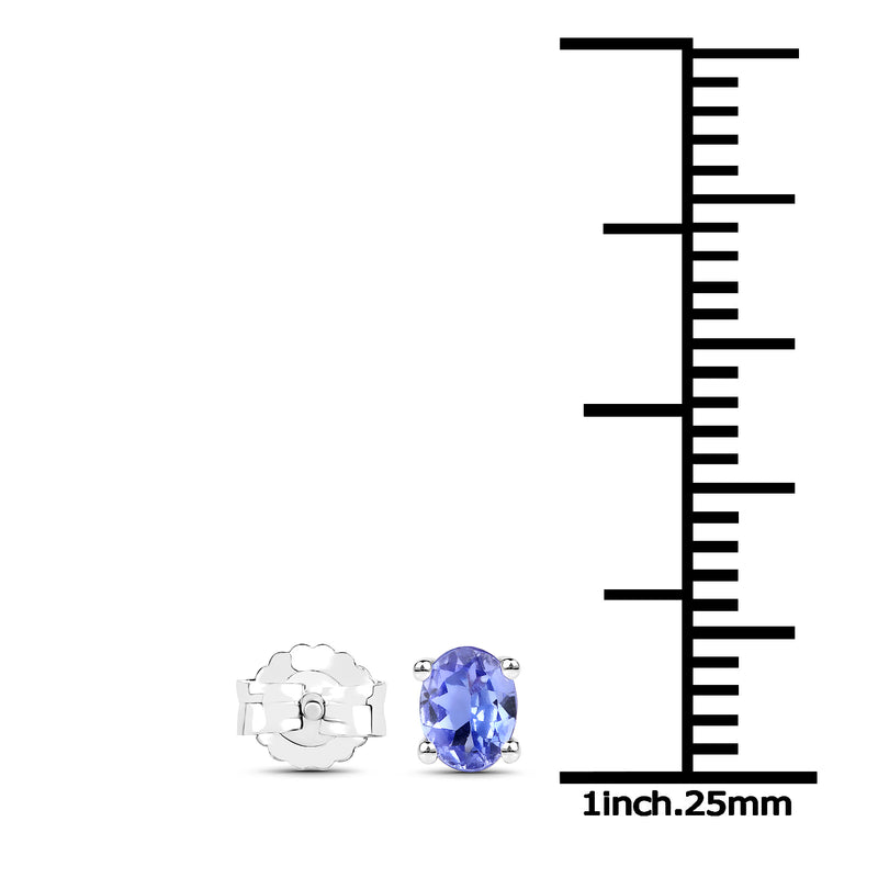 0.40 Carat Genuine Tanzanite .925 Sterling Silver Earrings