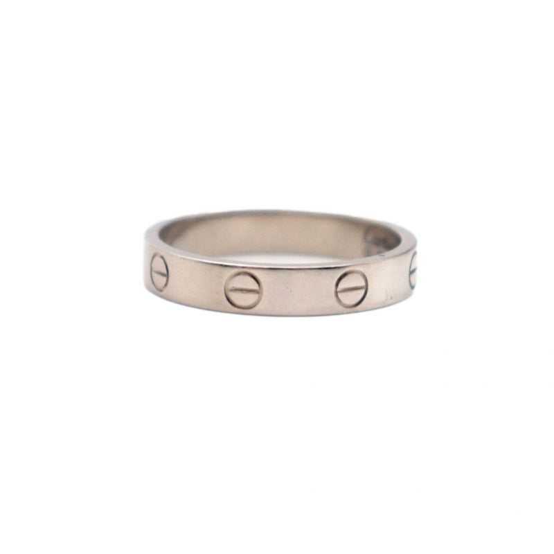 Cartier LOVE Mini Love Ring 56 No. 15.5 750 K18WG White Gold Womens Mens Jewelry