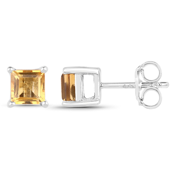 0.72 Carat Genuine Citrine .925 Sterling Silver Earrings