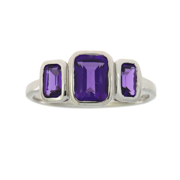 Natural 1.50ct Amethyst Ring Sterling Silver