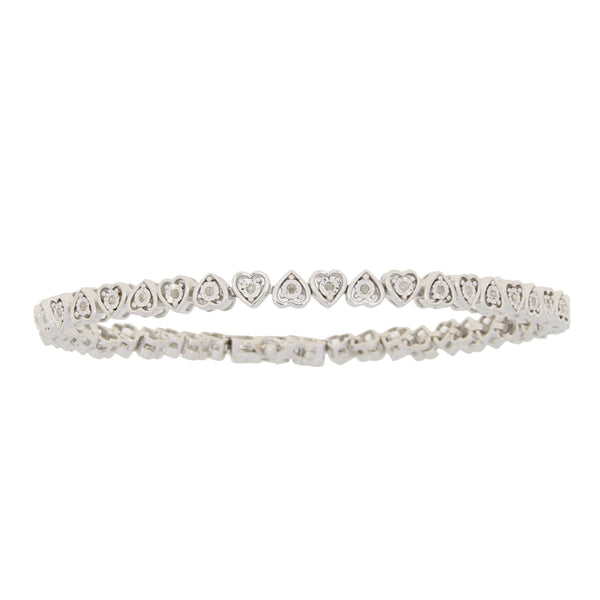 Natural .25ct Diamond Tennis Bracelet Sterling Silver