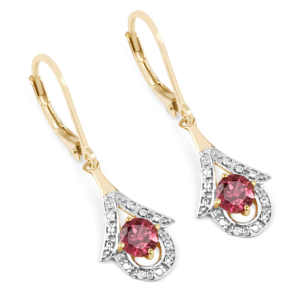 1.20 Carat Genuine Pink Tourmaline .925 Sterling Silver Earrings