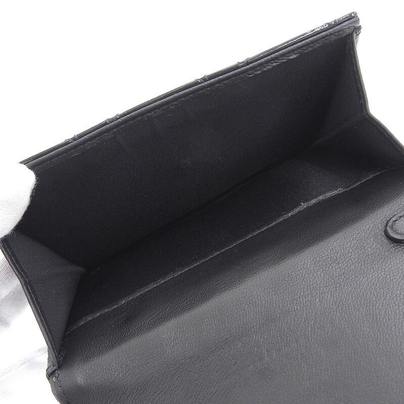 Christian Dior Wallet Womens Bi-Fold Canage Enamel Black