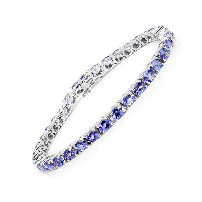 11.88 Carat Genuine Tanzanite .925 Sterling Silver Bracelet