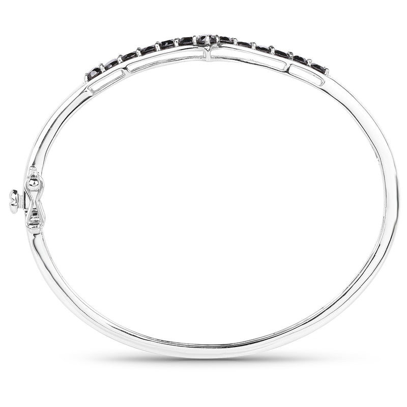 2.28 Carat Genuine Black Diamond .925 Sterling Silver Bangle