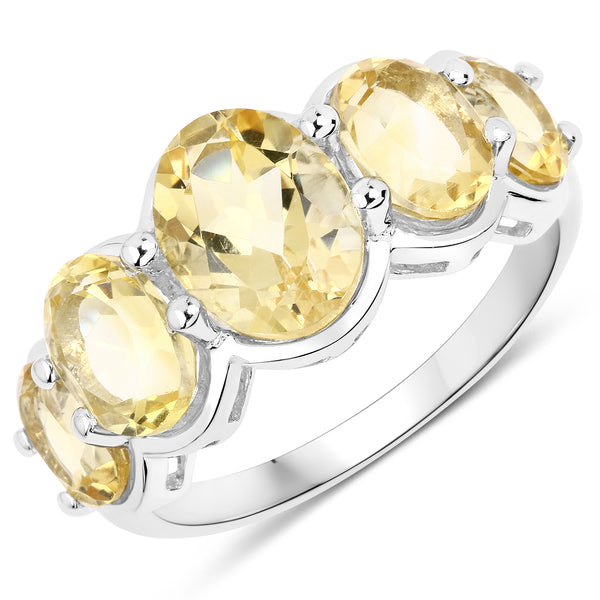 4.26 Carat Genuine Citrine .925 Sterling Silver Ring