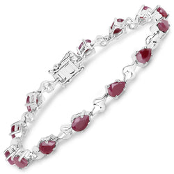 5.85 Carat Genuine Ruby .925 Sterling Silver Bracelet