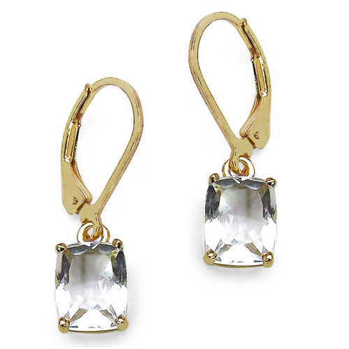 14K Yellow Gold Plated 3.60 Carat Genuine Citrine Sterling Silver Earrings