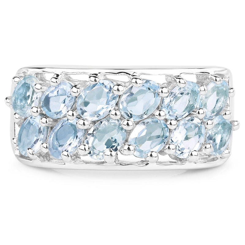 2.40 Carat Genuine  Blue Topaz .925 Sterling Silver Ring