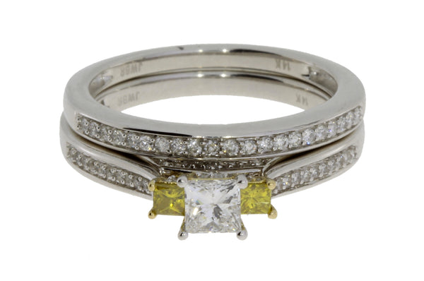 .77ct Diamond Engagement Ring Set 14KT 2 Tone Gold