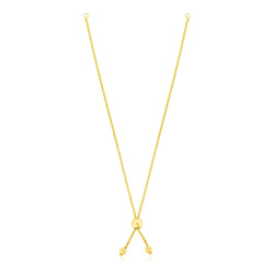 10k Yellow Gold 8 inch Adjustable Friendship Bracelet Chain with Ball Slide