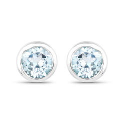 0.64 Carat Genuine Blue Topaz .925 Sterling Silver Earrings