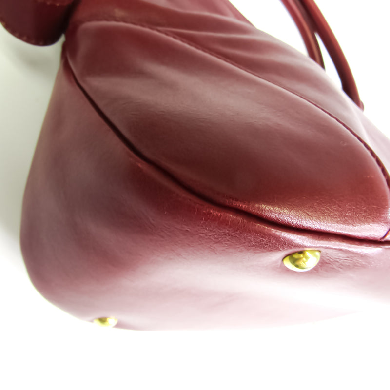 Salvatore Ferragamo Gancini Women's Leather Handbag Bordeaux