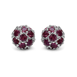 2.10 Carat Genuine Rhodolite .925 Sterling Silver Earrings