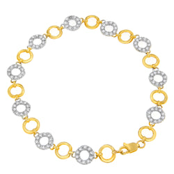 14K Yellow Gold 1/2ct TDW Round Cut Diamond Circle Bracelet (I-JI2-I3)