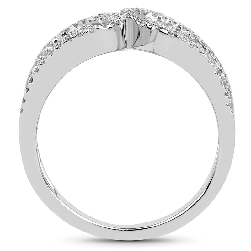 0.70 Carat Genuine White Diamond 14K White Gold Ring (G-H Color, SI1-SI2 Clarity)