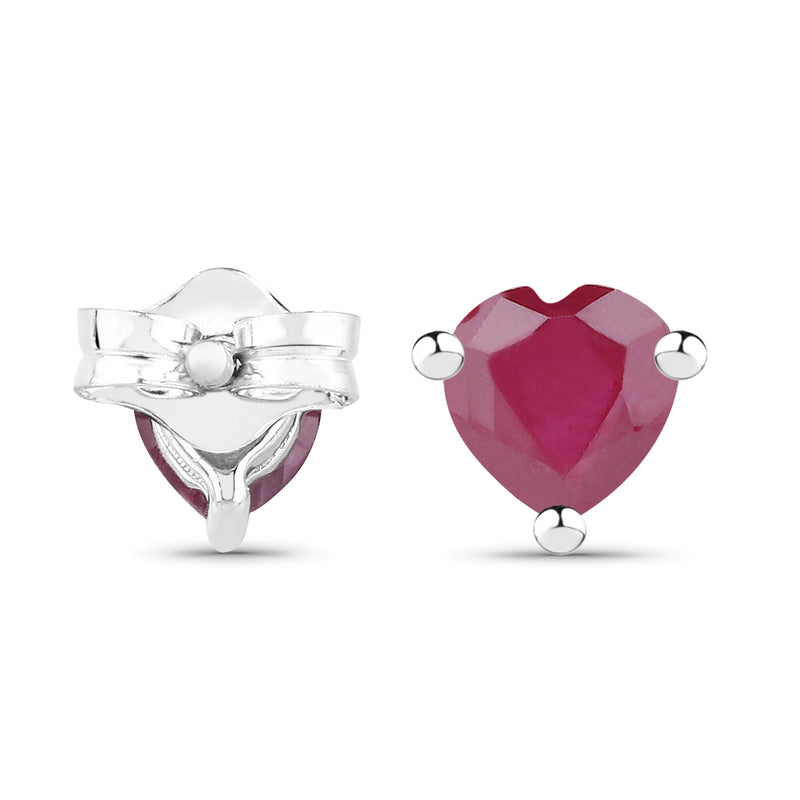 0.70 Carat Genuine Ruby .925 Sterling Silver Earrings