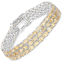 20.20 Carat Genuine Citrine .925 Sterling Silver Bracelet