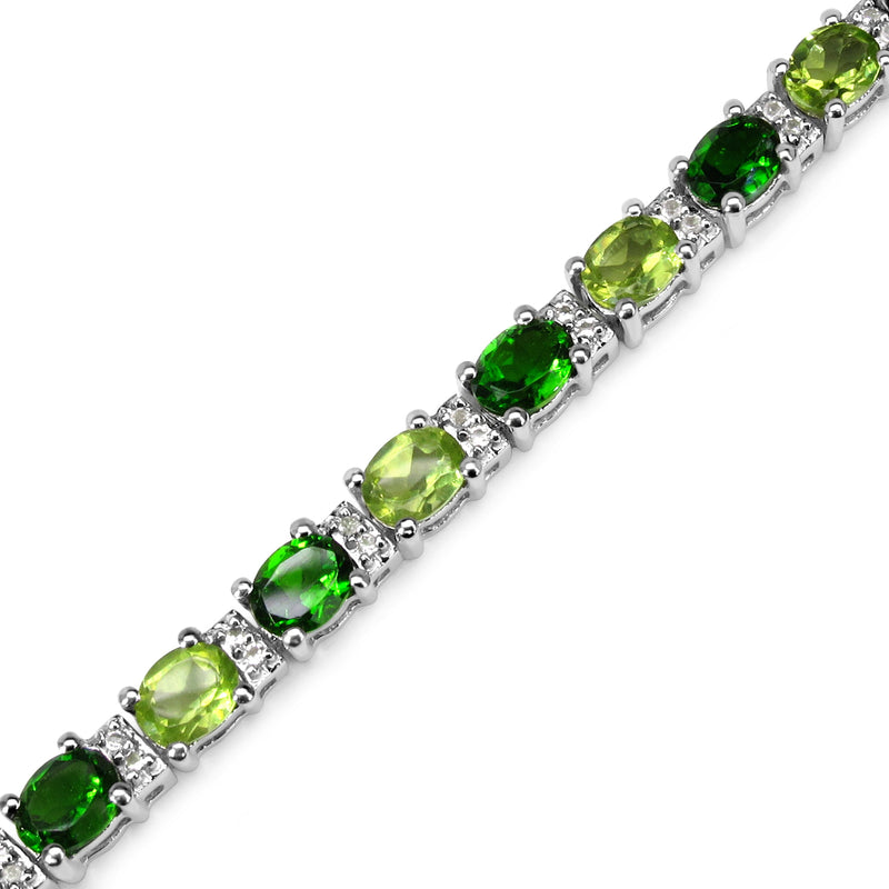 9.46 Carat Genuine Multi Stones Sterling Silver Bracelet