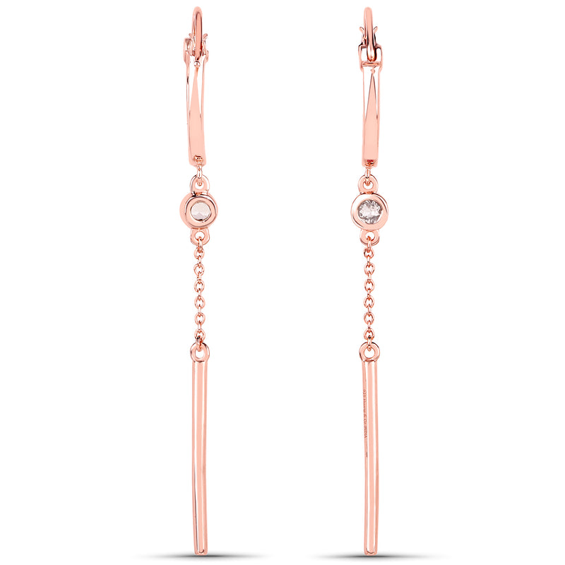 18K Rose Gold Plated 0.18 Carat Genuine Morganite .925 Sterling Silver Earrings