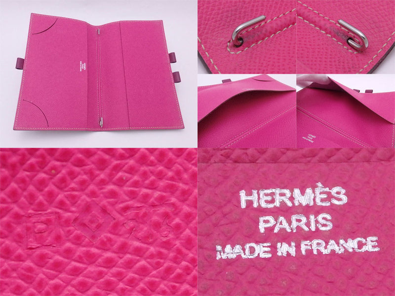 Hermes HERMES notebook cover purple pink leather agenda ladies