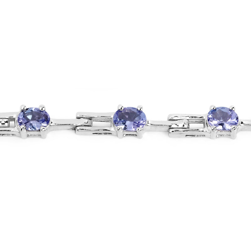 2.72 Carat Genuine Tanzanite .925 Sterling Silver Bracelet