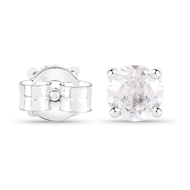 1.20 Carat Genuine White Topaz .925 Sterling Silver Earrings